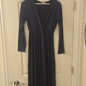 Amelia James Deep Blue Long Sleeve Dress